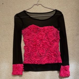 Rose mesh blouse